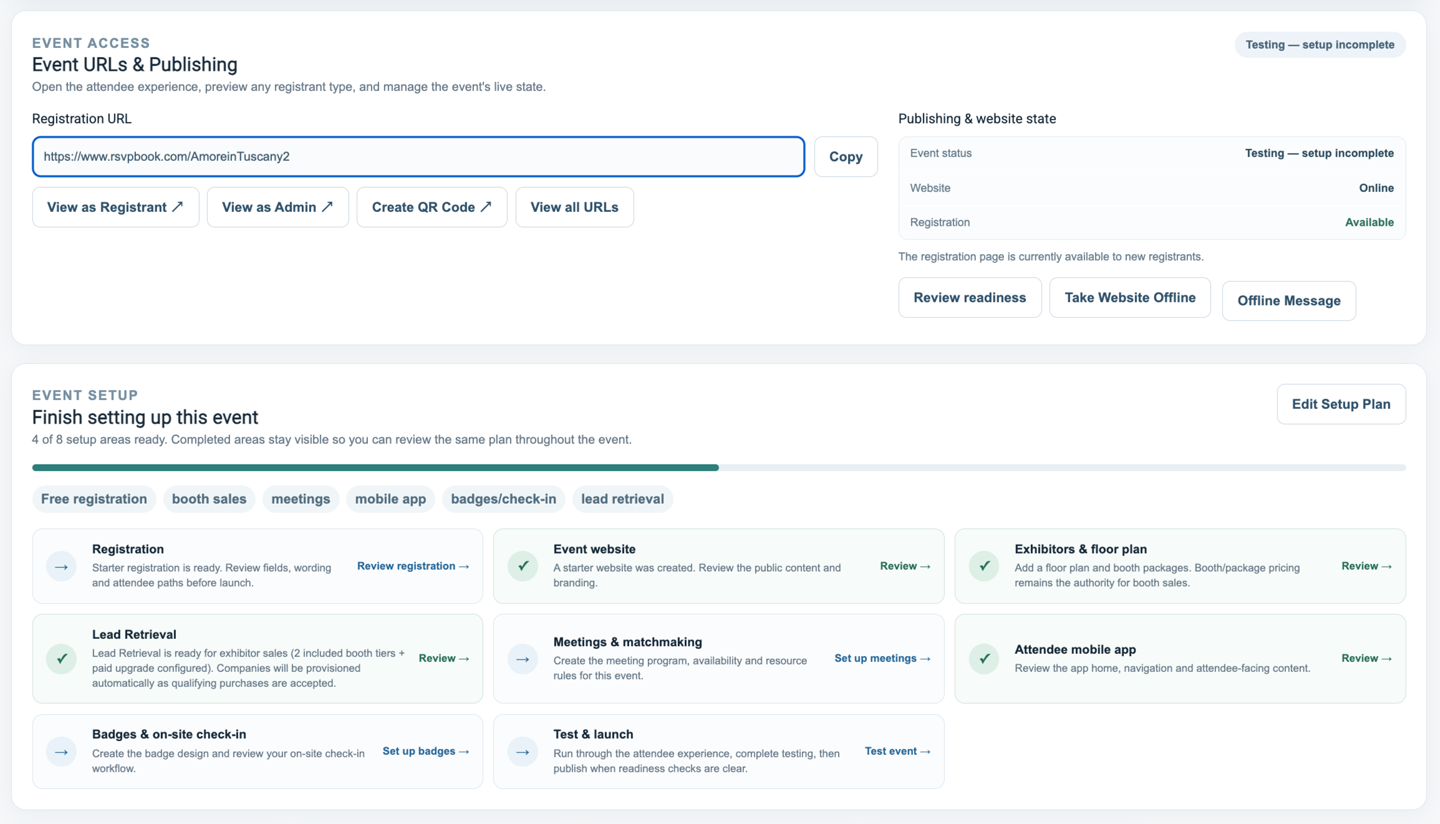rsvpBOOK lead retrieval setup